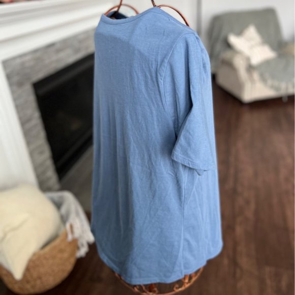 Women's Plus Terra & Sky Split Scoop Short Sleeve Top 1X - Picture 5 of 10